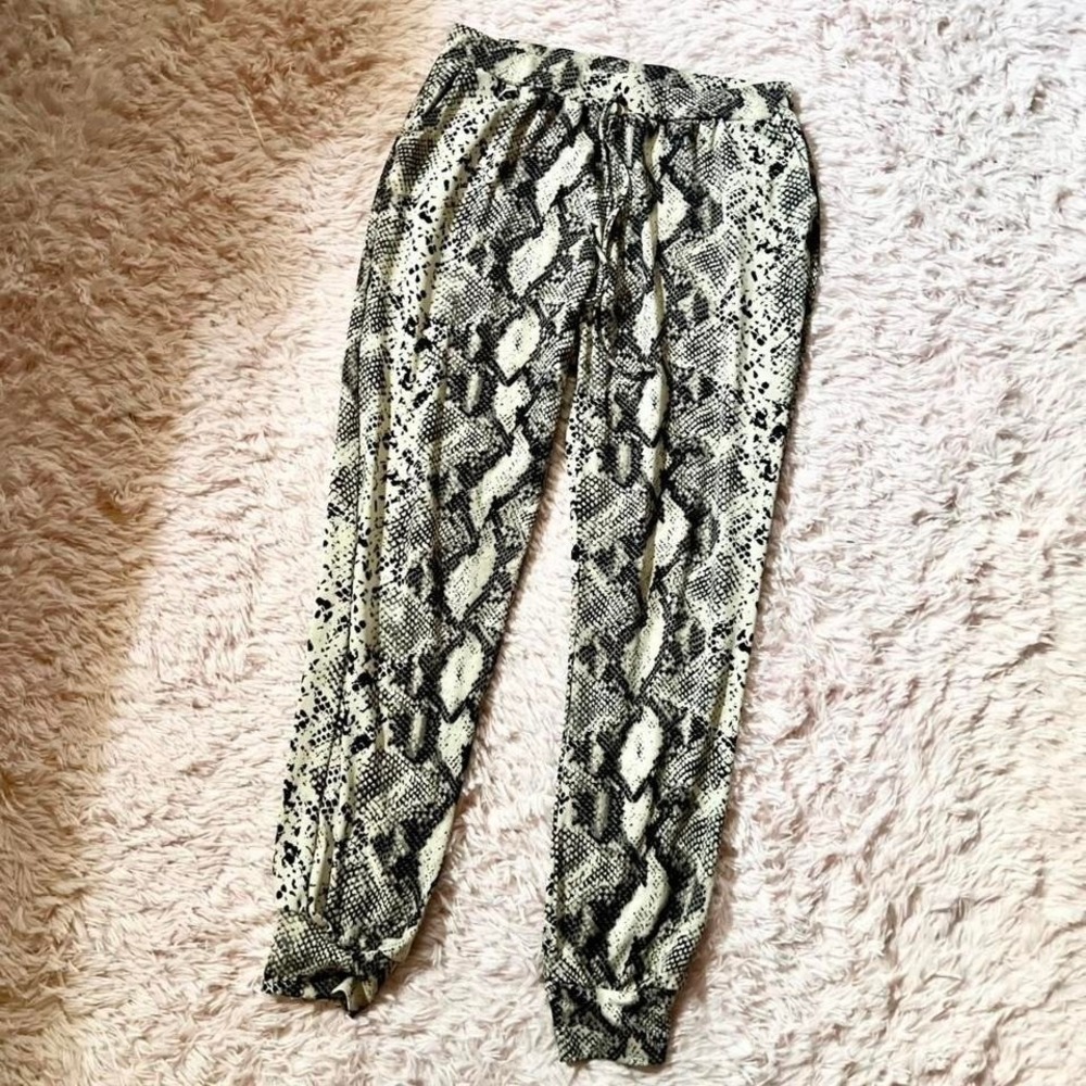 Snakeskin Python Statement‎ Jogger Elastic Waist Pants Womens M Eclectic Weird